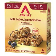앳킨스 소프트 베이크드 프로틴 바 블루베리 4개입, 200g, 1개