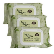 과일나라 에코에니어 퓨어 아르간 리얼 클렌징 오일 티슈 70매 페이스 메이크업 클렌저, 70개입, 3개