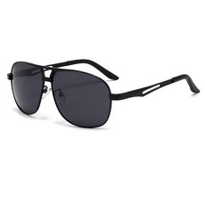 Azoxus 남성용 대형 에비에이터 선글라스 편광 자외선 차단 운전 낚시 빈티지 파일럿 와이드 프레임 올 블랙 프레임/블랙 그레이 렌즈 라지