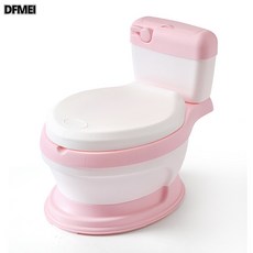 DFMEI 加大號兒童坐便器仿真兒童馬桶寶寶便盆便攜式嬰兒座便器, 粉 色:如圖