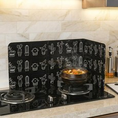 오릭 3단 2P 가스렌지 가림막 접이식 알루미늄 호일 패널 주방 기름튐 오염방지 가드, 1세트
