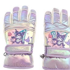 어린이방수장갑 쿠로미 오로라 홀로그램 방한 장갑 어린이 스키장갑