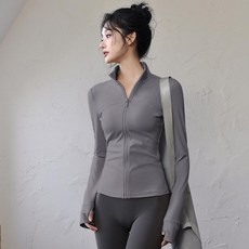 瑜伽健身服 修身顯瘦 長袖運動外套 適用於戶外跑步訓練