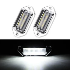 유니버설 크롬 LED 번호판 빛 12V 후면 브레이크 라이트 라이센스 미등 자동차 트럭 왜건 밴 RV 오토바이 6, 02 2pcs Chrome White, 01 China Mainland