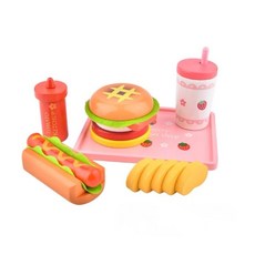 M.V.E小舖 木製漢堡家家酒, 1個, 漢堡熱狗套餐(磁性)