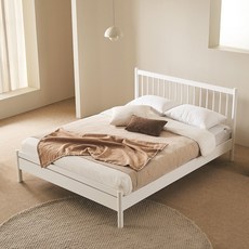 장인가구 뉴피터 SE0등급 베이직 일반형 원목 침대 Q+포켓 유로탑매트, 애쉬화이트