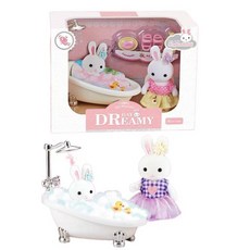 BAY DREAMY 兔子玩偶與迷你家具套裝, 洗澡款, 1個