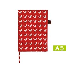 珠友【網路限定】 SC-02553 A5/25K單筆插可調式書衣-日本進口布書皮/日誌手札書套, 1個, 悠悠鳥