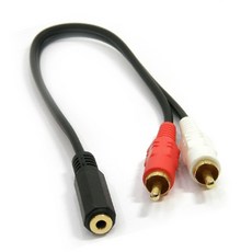 3.5파이 암 AUX 변환 젠더 2RCA 암 Y형 분배 AV 오디오 스피커 앰프 변환 케이블, 1개
