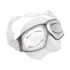 Doublue K 自潛曲面面鏡 韓國品牌 潛水低容積面鏡 廣角美顏網紅面鏡 浮潛蛙鏡泳鏡, 白底金屬灰