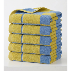 융풍 수건 호텔수건 호텔 수건 타올 타월 세면 타올 샤워타올 목욕타올, 3개, 옐로우블루 체크