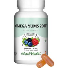 Maxi Health Fish Oil 2000mg - Omega 3 Supplement for Adults and Kids - Fruity Burst - Omega-3 Fish, Fruit Flavor 2000™ 100 Count (, 100정, 1개