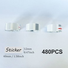 12*40mm 컬러 투명 열 스티커 롤 자체 접착 라벨 테이프 종이 이름표 정렬 메모 Marklife P12 P15 D30, 3 rolls transparent