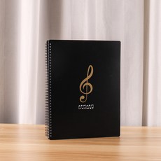 A4活頁透明插頁袋樂譜夾 高音譜號設計, 高音譜號20頁正反40面, 1個