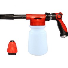가정 정원 세차를 위한 1L 화이트 병 스프레이 노즐 커넥터 폼 스프레이가 장착된 세차 건은 넓은 덮개와 덮개를 제공하며 프리미엄 소재 합금 플라스틱을 견고하게 만들었습니다 흰, White