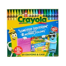 Crayola 크레용 박스 (64개) 색상 및 플라스틱 케이스 아동용 예술 공예 컬러링 용품 개학 필수품 만 3세 이상 105512