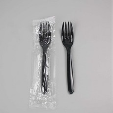 [일용상회]일회용 포크 CI 160mm 줄줄이 개별포장 500개 검정, 1개