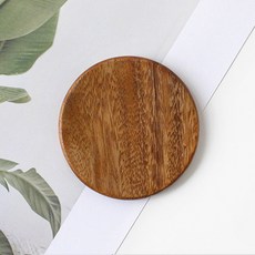 아카시아 우드코스터 원형 1P ( 천연 나무 받침대 트레이 원목 티코스터 컵받침 감성 홈카페 답례품 ), 1개