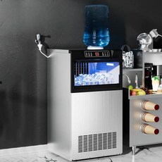 상업용 대용량 카페 큐브 자동 얼음 매장용 기계 아이스 제빙기, 공기 냉각, 수돗물 연결, 중형 듀얼 36칸 60kg 15kg