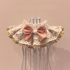 하니펫 반려동물 귀요미스카프 플로럴 레이스, 1개, 골드