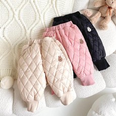 키즈브릭스 토끼 자수 퀄팅 여아 썰매 스키 패딩 바지