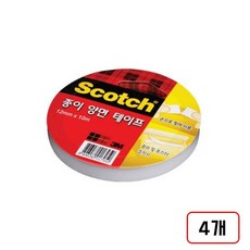 3M)종이양면테이프(3인치), 4개, 1210/12mm*10m/M323515