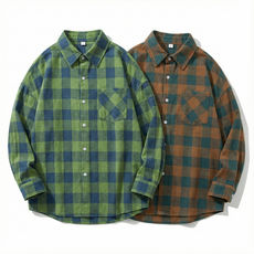 지디오 주니어 남아 체크 셔츠 2개 세트 봄 겨울 초등학생 루즈핏 포켓 남방 간절기 데일리 코디