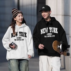 FONOW 남녀공용 뉴욕 엠파이어시티 스탠다드 오버핏 후드티