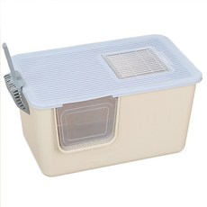 巨無霸加高加深防外濺貓砂盆, 卡其色, 1個