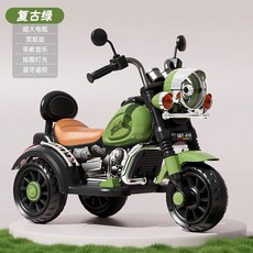 商檢合格兒童摩托車充電遙控車，仿真造型，強勁動力，安全穩固防側翻，可坐人童車, 綠【可爬坡雙電機】手機藍牙+超大防爆電瓶, 1個