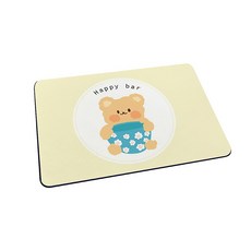 自創熊熊系列 軟式珪藻土吸水地墊 60*40*0.5cm, 1個, 杯子小熊