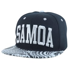 L.O.G.A. Samoa 3D 자수 스냅백 캡 블랙/그레이. 단일 사이즈