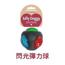 Rosewood 寵物彈力潔牙球，耐咬磨牙訓練玩具，狗狗互動好夥伴, 1個, Rosewood 閃光彈力球(碰撞會發光