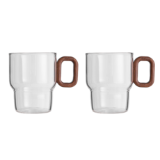 카빈스 홈카페 내열유리 머그컵 커피잔 세트 400ml, 2개, 투명