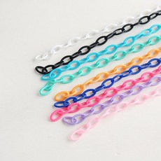 1줄) 플라스틱 컬러체인(9컬러) jgq 아동마스크스트랩목걸이 분실방지줄