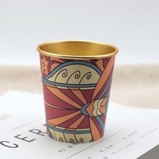 貝貝 金箔紙杯 100ml/210ml/240ml 家用商用加厚加硬 隔熱防燙茶水杯, 1個, 款二金盃50只（210ml）