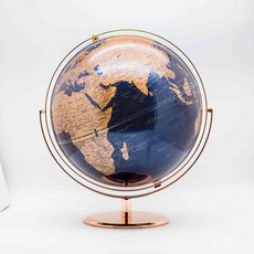 【SkyGlobe】12吋時尚金屬藍鋰電池發光全圓玫瑰金底座地球儀(英文版)