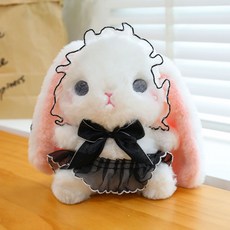 洛麗塔兔子毛絨玩偶, 黑兔:20cm, 1個