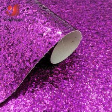 반짝이는 청키 글리터 원단 롤 무지개 빛깔 비닐 인조 가죽 활 공예 귀걸이 재료 수제, 자주색, 20cm x 30cm, 1개