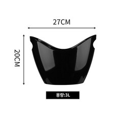 레스토랑 아이스버켓 양주 칵테일 바 쿨러 아크릴 칠러 대용량 플라스틱 술, 위안바 스몰 3000ml 블랙 아이스클립 증정, 1개
