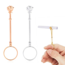 샌디르 휴대용 담배집게 반지 냄새방지 시가렛홀더, 1개, 로즈골드