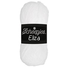 Scheepjes Eliza Yarn 100 g (3.5 oz) – Shade 201 Bouncy Ball Green/Yellow Polyester US 8 (5 mm), 218 Bobtail White