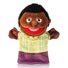 해외 ZJoey 가족 손 인형 30.5cm12인치 조부모 엄마 & 아빠 형제 및 자매 플러시 장난감 역할 놀이 스토리텔링 상상력 있는 교육 미취학 블랙 미국매장정품+ 18527, 흑인 아빠.