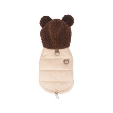 강아지패딩 조끼 곰돌이 강아지옷 강아지겨울옷 애견의류, 1개, 카키