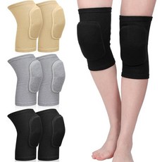 Eurzom 댄스 무릎 패드 3쌍 여성용 보호 미끄럼 방지 무릎 패드 요가 치어리더 폴 플로어 댄스 배구용 (블랙 스킨 핑크 M), 블랙, 그레이, 스킨 컬러