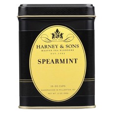 Harney & Sons Spearmint 허브 티 | 루즈 59.1ml(2온스) 틴 케이스, 59.1ml
