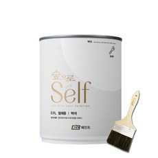 KCC 숲으로셀프 철재용 친환경 페인트 에그쉘광 + 붓세트, 다크그레이, 1L, 1개