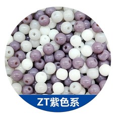 비즈 유리 주얼리 매력 둥근 액세서리 재료 목걸이 4m, ZT 퍼플 20g 약 140 캡슐