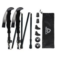 하이콜릭 등산스틱 접이식 Full 폴대 두랄루민 7075 T6, 그레이, 1세트