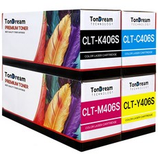 삼성 CLT-K406S C406S M406S Y406S 4색세트 호환토너 CLX-3300 SL-C462W C463W C462FW C463FW C467W C467FW 재생, 1개, 검정+파랑+빨강+노랑 4색세트
